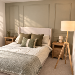 (NEW) Feature Wall Bedroom 5 Piece Self Adhering Panelling Kit